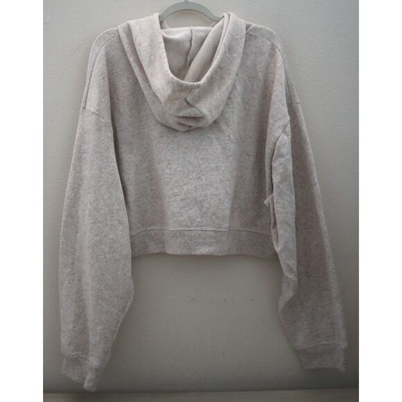 PINK x Victoria's Secret Women's Sz XL Oatmeal/Beige Everyday Cropped Hoodie - Picture 2 of 8